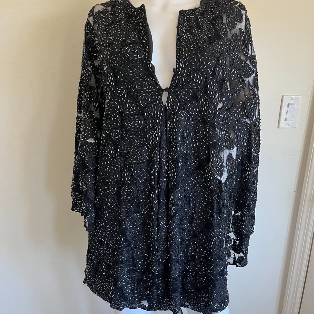 Halston black beaded dress